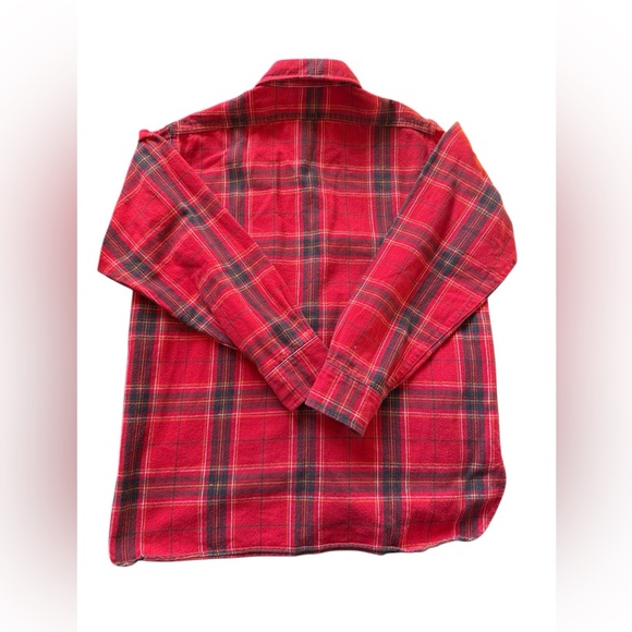 Vintage 70s Woolrich Men’s Red Plaid Cotton Flannel Size Large USA Made Outdoors - Picture 6 of 6